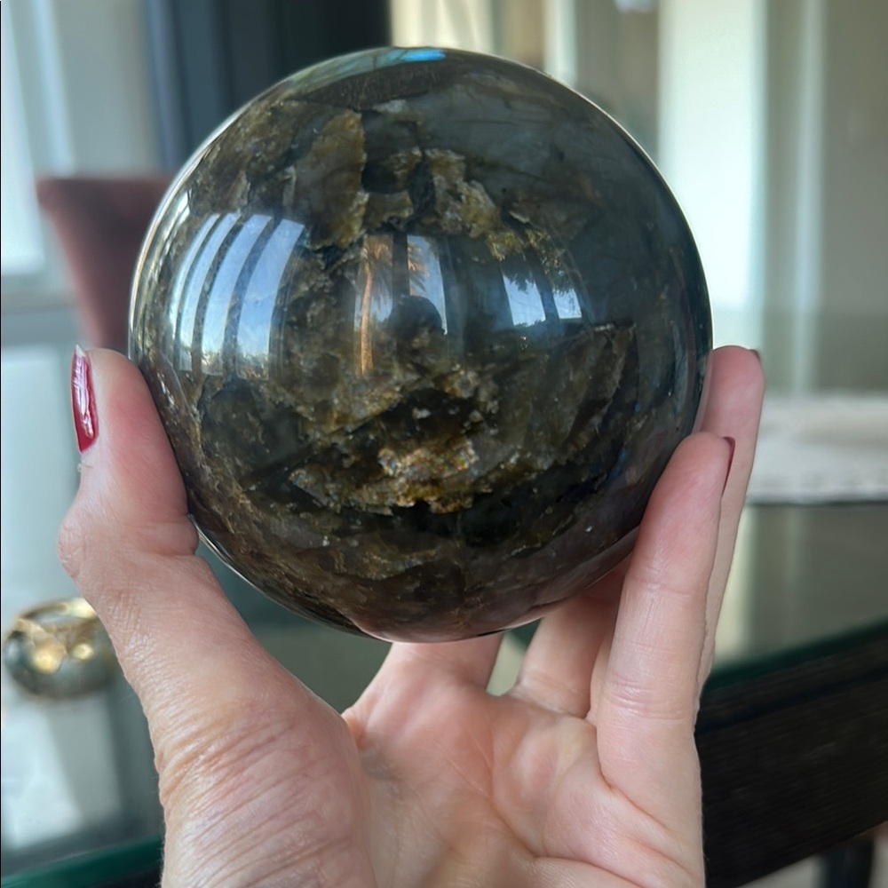 Labradorite Crystal Sphere large - Picture 11 of 12